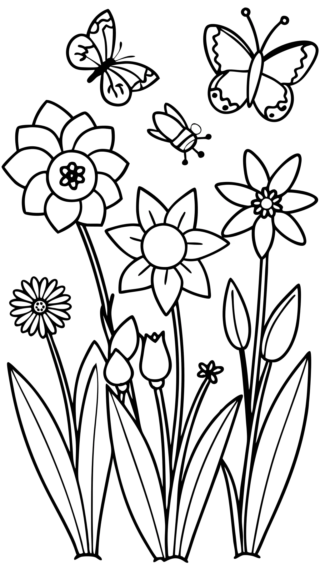 Páginas para colorear de flores de primavera